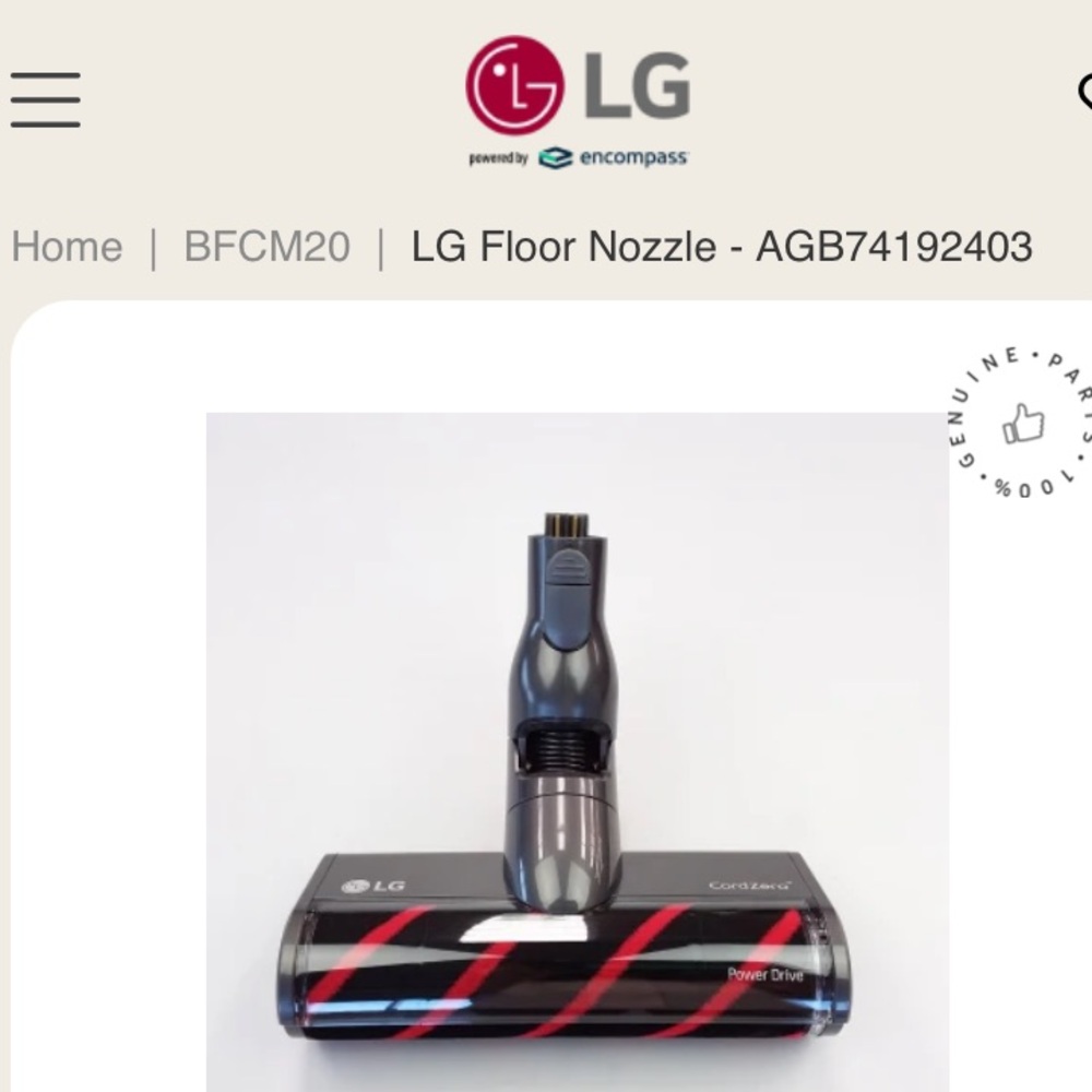 LG CordZero Vacuum Floor Part